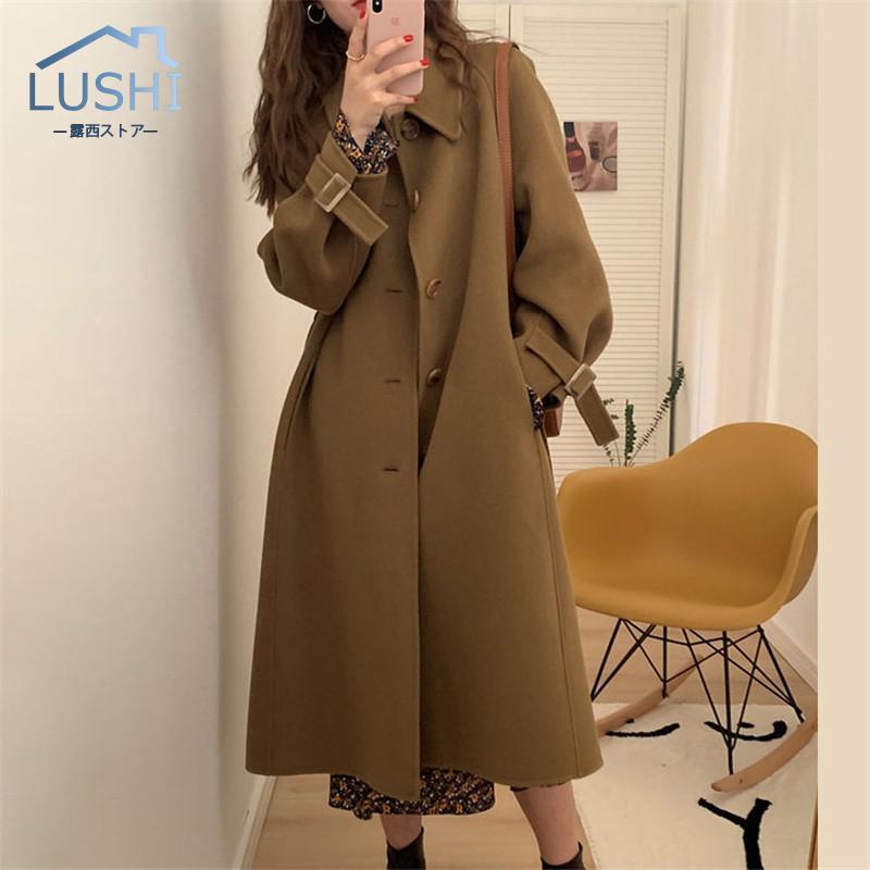 レディース チェスターコート ラシャコート ロング丈 秋冬用 スーツ襟 テーラードコート 厚さ あったかい 防寒 ビジネス トレンチコート ウール100％ チェスターコート レディース ラシャコート ロング丈