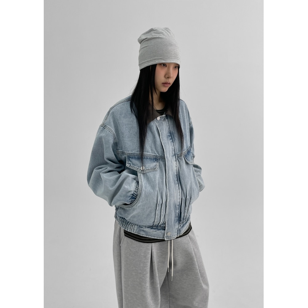 ブラックアップ [ニュースプリング]（ユニセックス）ミントカラーカラーカラーデニムジャケット