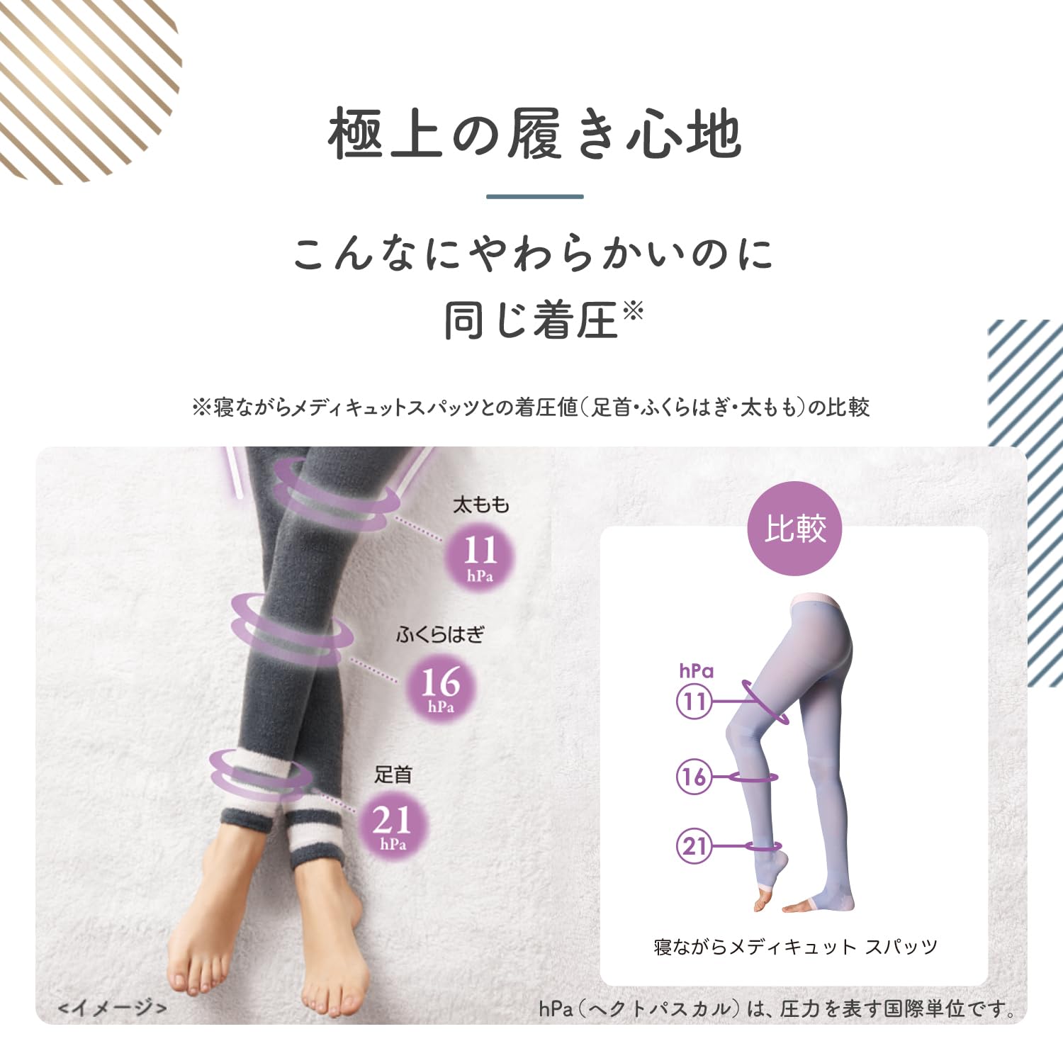 メディキュット 【Amazon.co.jp 限定】着圧 パジャマ レギンス モフっとキュッと パジャマレギンス ルームウェア ネイビーグレー L + おまけ付き メディキュット 【Amazon.co.jp 限定】着圧 パジャマ レギンス モフっとキュッと パジャマレギンス ルームウェア ネイビーグレー L + おまけ付き