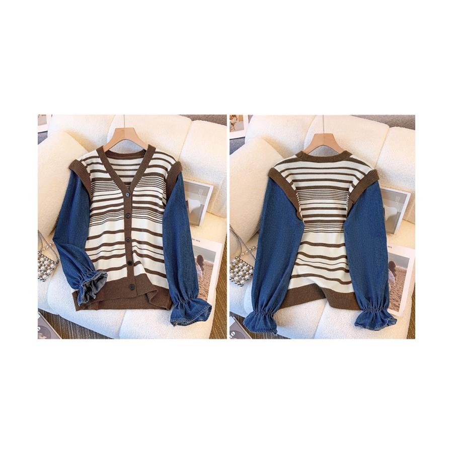 ドッキングニット ボーダーニットトップス miniministore ニット セーター ドッキングニット ボーダー