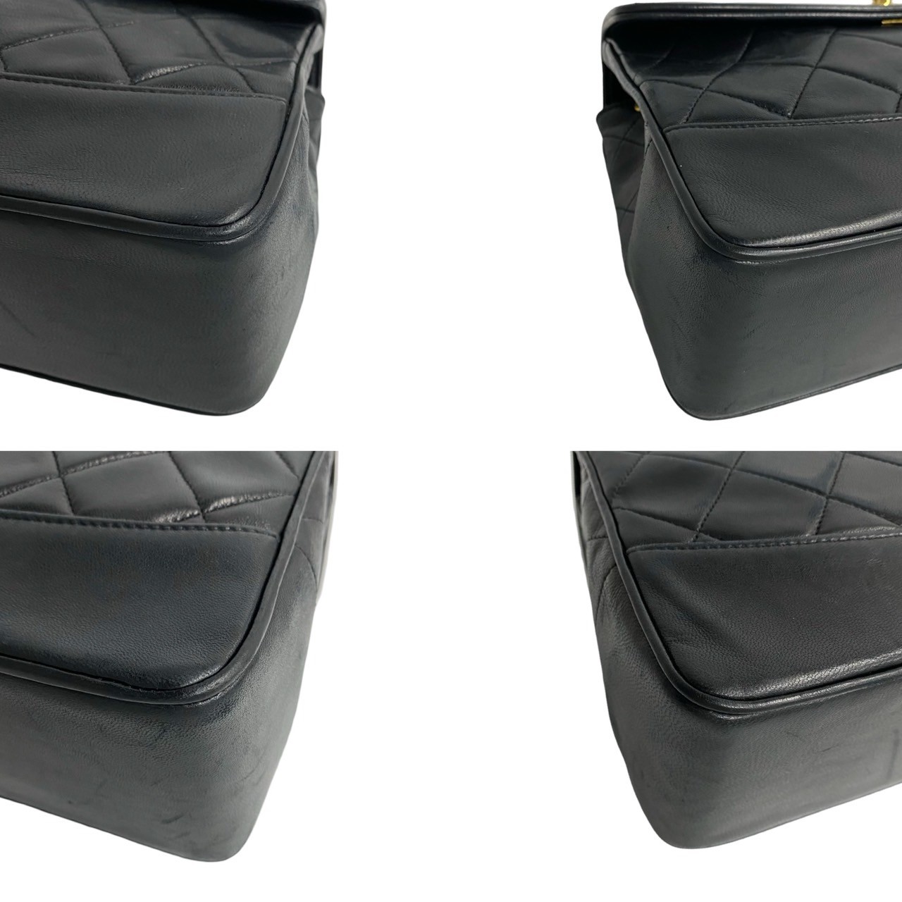 ヴィンテージ マトラッセ ココマークショルダーバッグ ラムスキン ブラック 22410 ヴィンテージ マトラッセ ココマークショルダーバッグ ラムスキン ブラック 22410