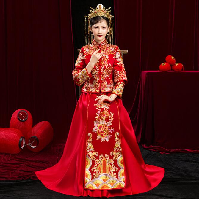 中華服 チャイナドレス 大人 女性 男性 中国風 ウエディングドレス