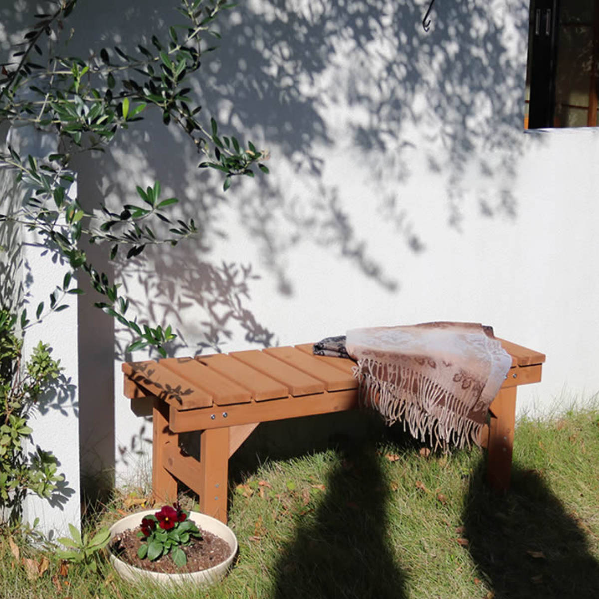 縁台ベンチ hiyori 幅107cm ベンチ 木製 屋外 ウッドチェア ウッドベンチ 庭 バルコニー 縁台 天然木 杉 庭先 ガーデンファーニチャー 椅子 長椅子 ガーデン おしゃれ