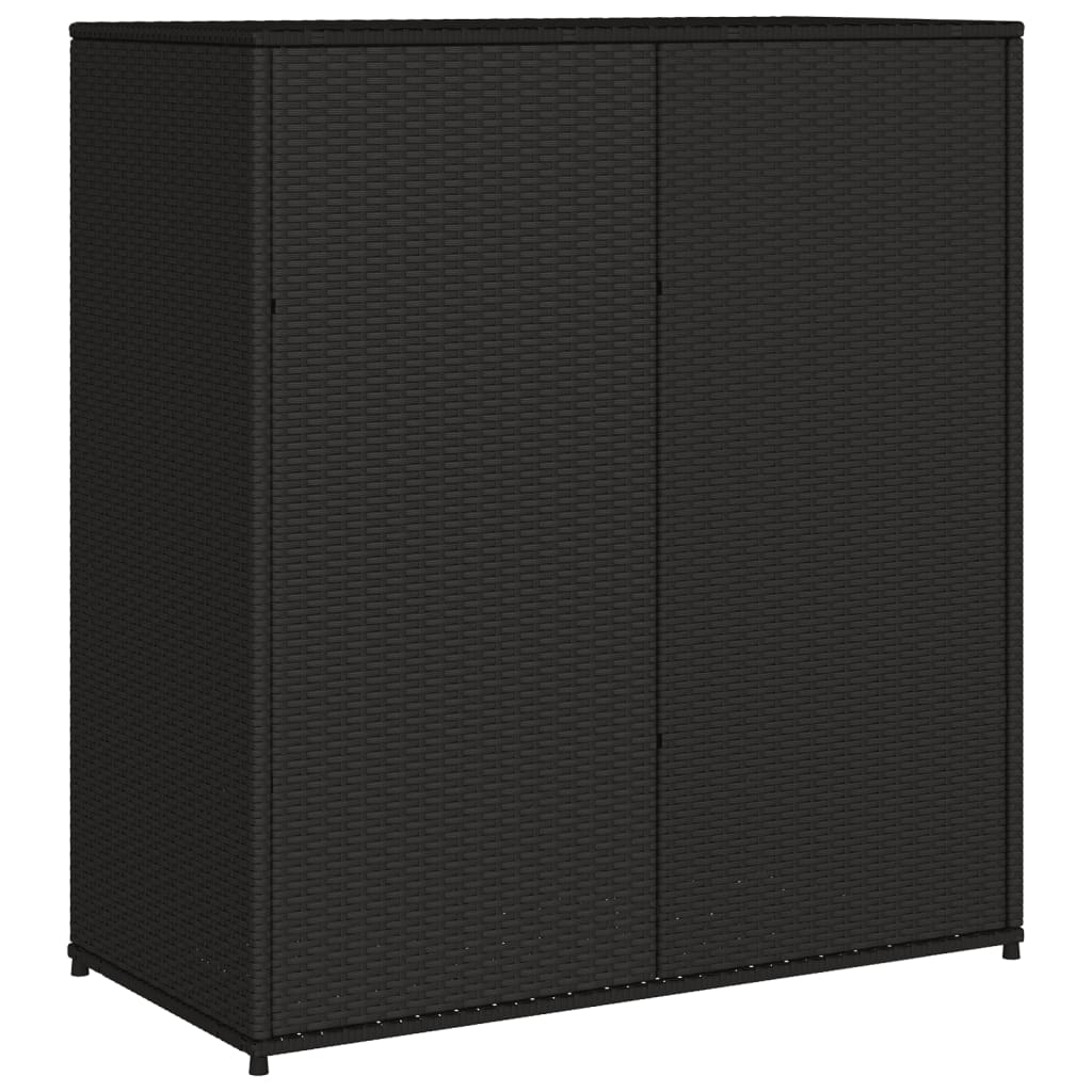 ガーデン収納キャビネット 105x55x113 cm ポリラタン製 ブラック