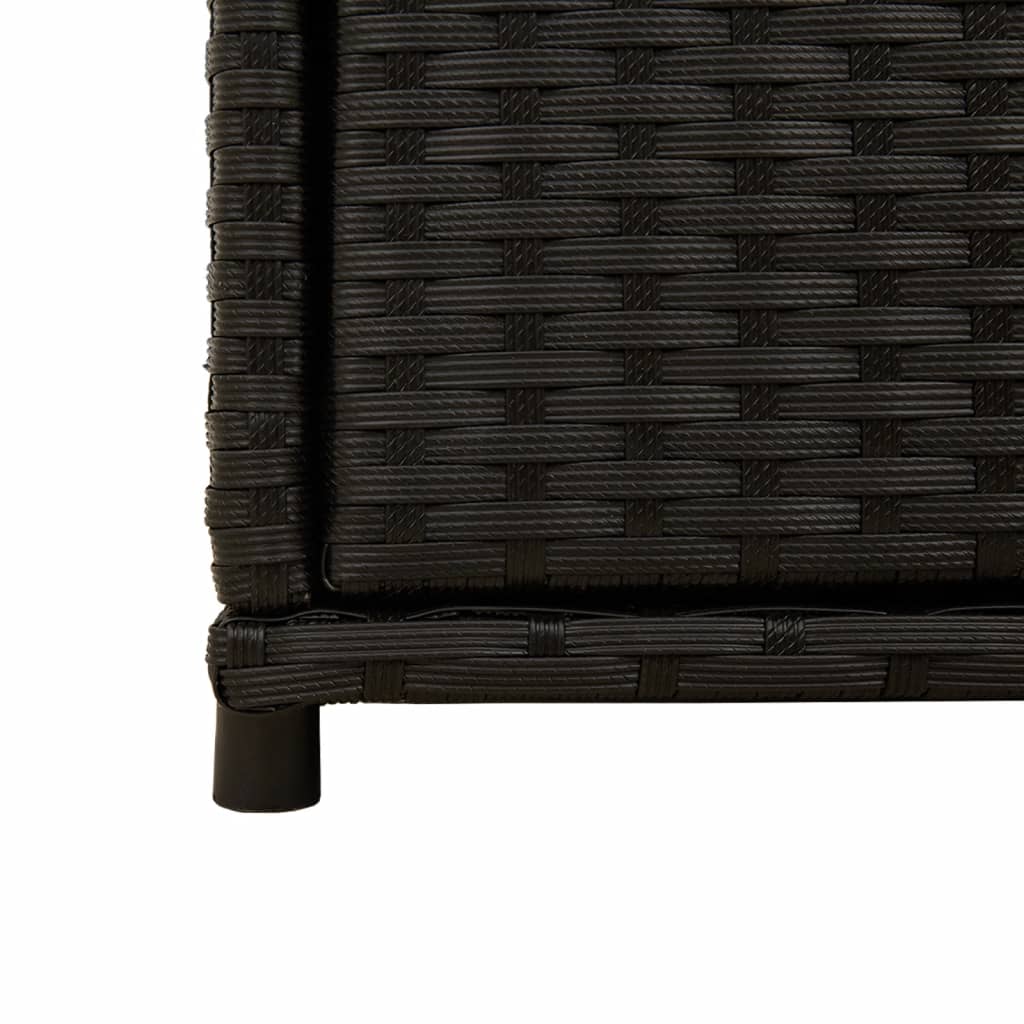 ガーデン収納キャビネット 105x55x113 cm ポリラタン製 ブラック