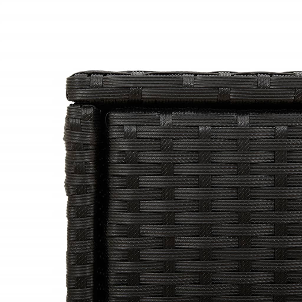 ガーデン収納キャビネット 105x55x113 cm ポリラタン製 ブラック