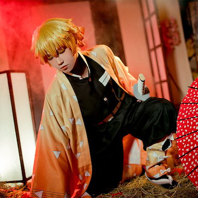 Qoo10] コスプレウィッグ 鬼滅の刃 我妻善逸 ウ : ホビー・コスプレ