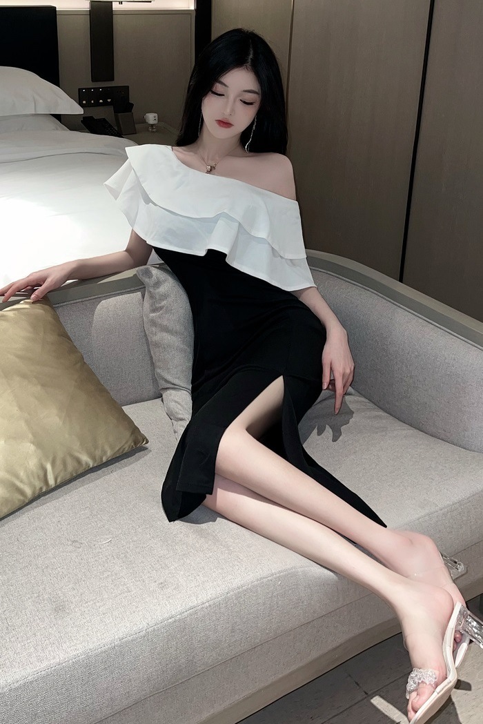 ワンピース レディース ドレス S M L 韓国 ミモレ丈 ミディアム