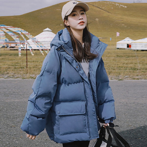韓国風 コート 帽子付き ジャケット 綿入り 綿 コート ゆったり 冬 暖かい 厚い コート ロングコート 防寒対策 韓国ファッション  レディースファッション