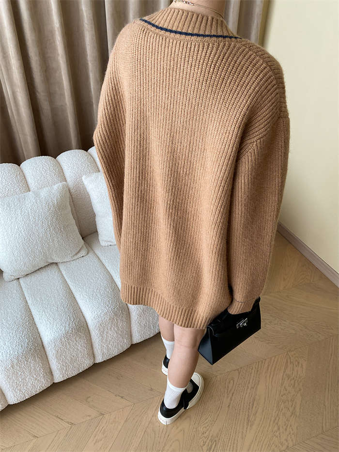 カーディガン レディース 秋冬 厚手 長袖 ゆったり ニット カーデ ロングカーディガン トップス ミドル丈 アウター コーディガン アウター 無地 Vネック ポケット付き 防寒対策 暖かい 秋 冬