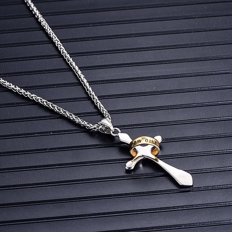 バホメットゴールドリングクロスステンレスネックレス(60cmのチェーン付き)十字架 ロザリオ 金色の指輪 アクセサリー 男性 女性 プレゼント 誕生日 父の日 メンズ stt00-00-0012 バホメットゴールドリングクロスステンレスネックレス(60cmのチェーン付き)十字架 ロザリオ 金色の指輪 アクセサリー 男性 女性 プレゼント 誕生日 父の日 メンズ stt00-00-0012