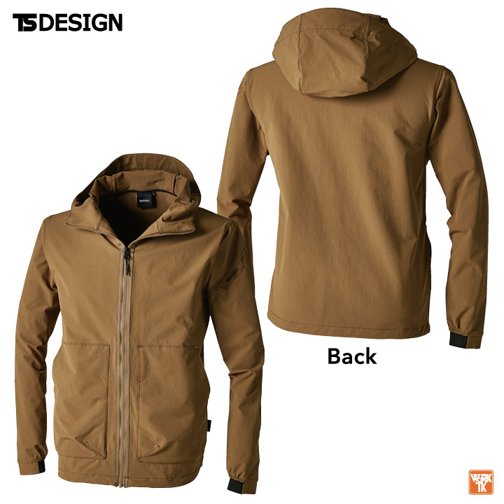 TS DESIGN 長袖ジャケット 年間 秋冬 ジャケット フード付 コーデュラ ナイロン ストレッチ 作業着 ブルゾン ジャンパー 長袖 オールシーズン /tw-55336-b