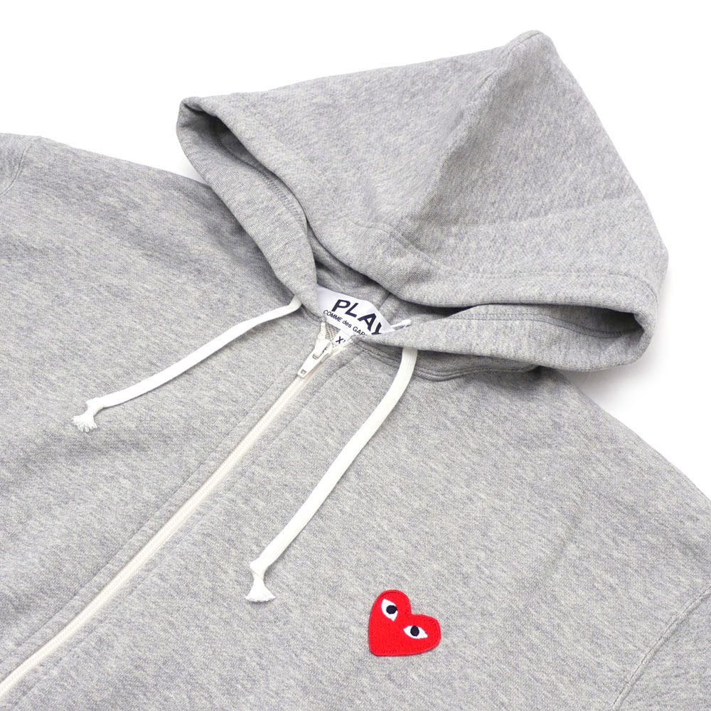 プレイ コムデギャルソン PLAY COMME des GARCONS MENS RED ZIP HOODIE スウェットパーカー GRAY 211-000545-062