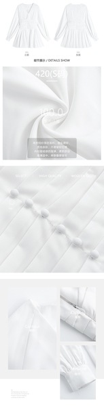 スリーピーラビット スリムフィット Vネック ハイウエスト 長袖ドレス