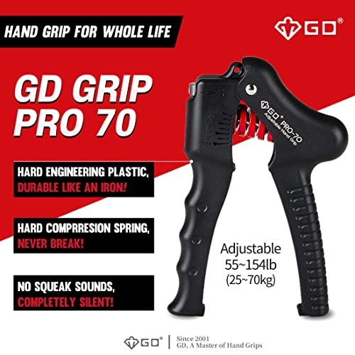 GD Grip Pro 70 ハンドグリップ (25~70kg) 握力トレーニング 負荷調整可能 握力トレーニング 器具