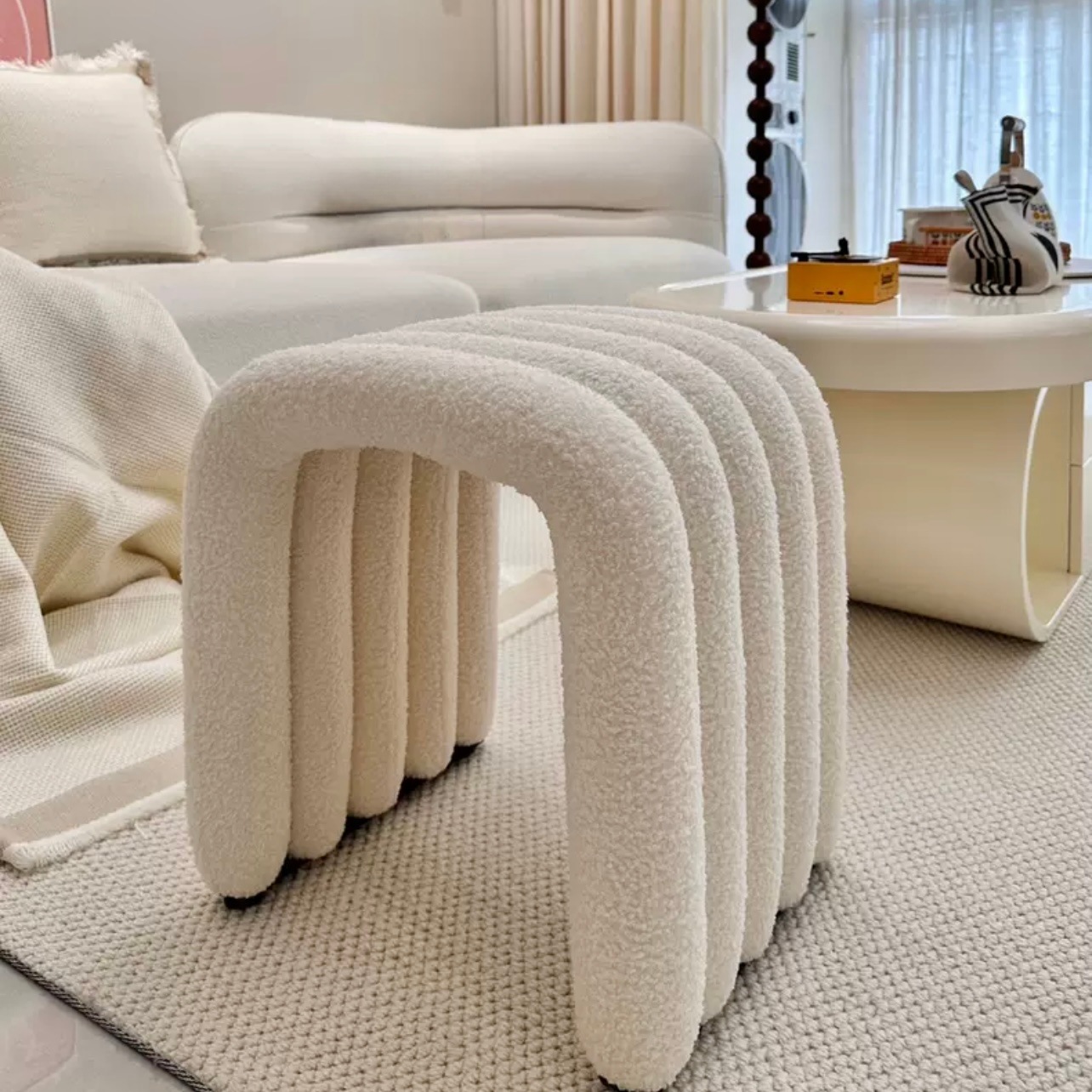 ブークレ アーチ型 スツール ドレッサー 椅子 オットマン おしゃれ 韓国インテリア 韓国雑貨 韓国っぽ インテリア雑貨 韓国 70PARK