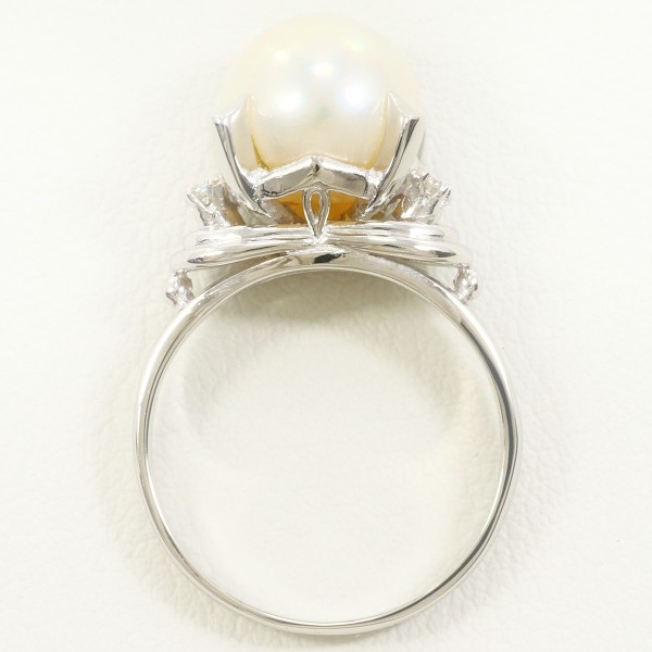 Pm900 リング 9号 パール(真珠) 約9mm ダイヤ 0.07 中古 Pm900 リング 9号 パール(真珠) 約9mm ダイヤ 0.07 中古