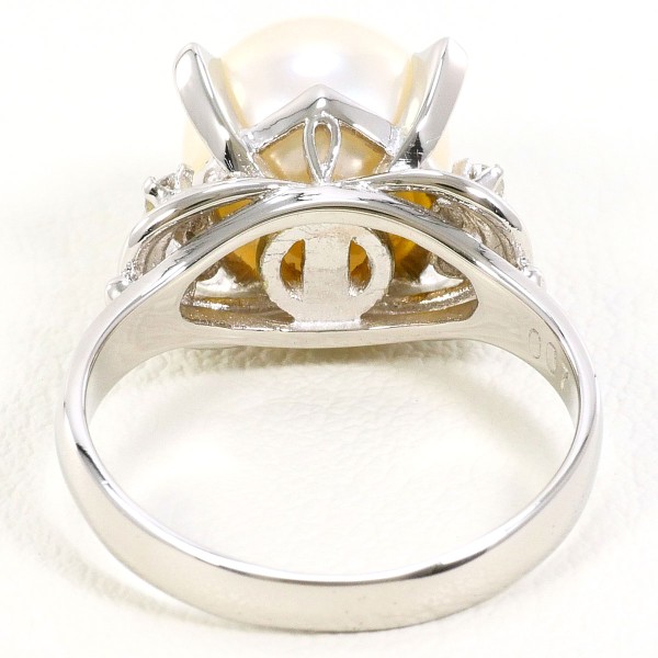 Pm900 リング 9号 パール(真珠) 約9mm ダイヤ 0.07 中古 Pm900 リング 9号 パール(真珠) 約9mm ダイヤ 0.07 中古