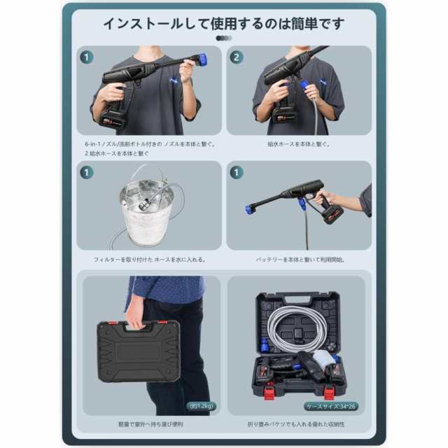 高圧洗浄機 コードレス 充電式 水圧洗浄機 家庭用 洗車 5MPa最大吐出圧力 水噴射量5L/min 48VF 500W 自吸式 ポータブル 正規品 強力噴射 6段階マルチスプレー15 高圧洗浄機 コードレス 充電式 水圧洗浄機 家庭用 洗車 5MPa最大吐出圧力 水噴射量5L/min 48VF 500W 自吸式 ポータブル 正規品 強力噴射 6段階マルチスプレー15