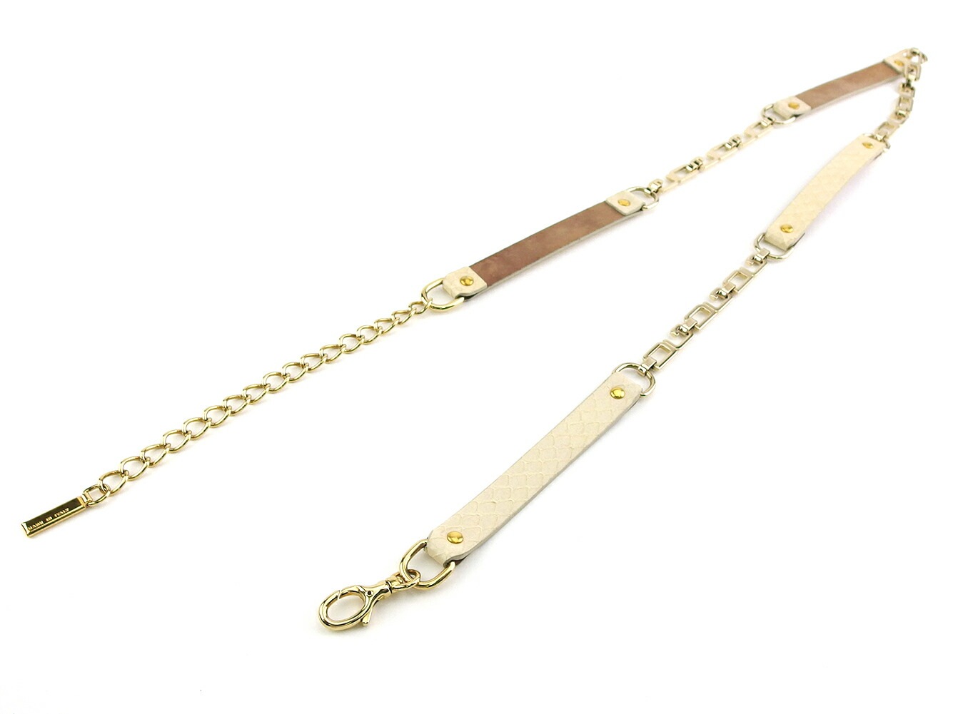 ベルト パイソン 95CM 38INCH ベージュ ゴールド レディース 中古