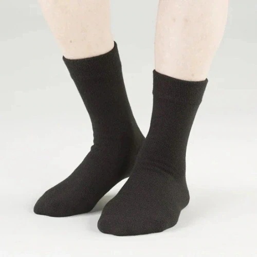 防寒二重ソックス（ロング）（ブラック）　１０足組