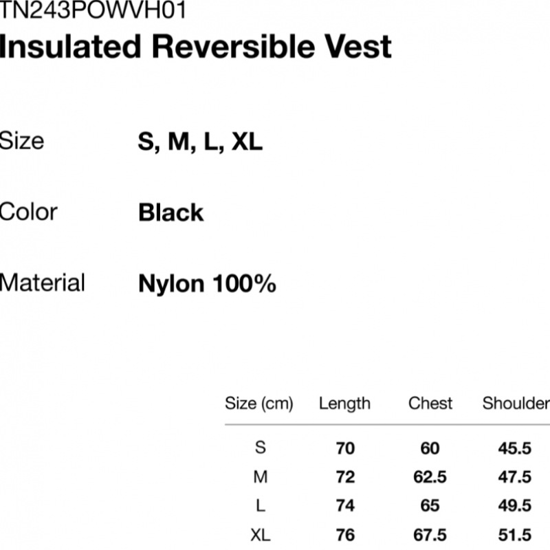 ディス・イズ・ネヴァー・ザット・リバーシブルベストブラック