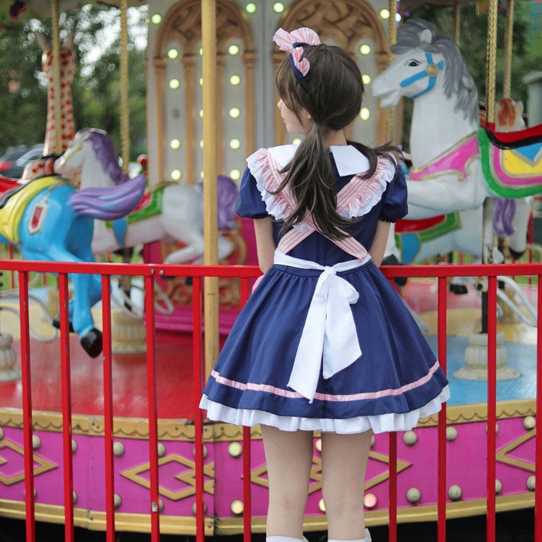 カフェメイド衣装コスプレプリンセスドレス小さいドレス女性ロールプレイパーティー制服大きいサイズ