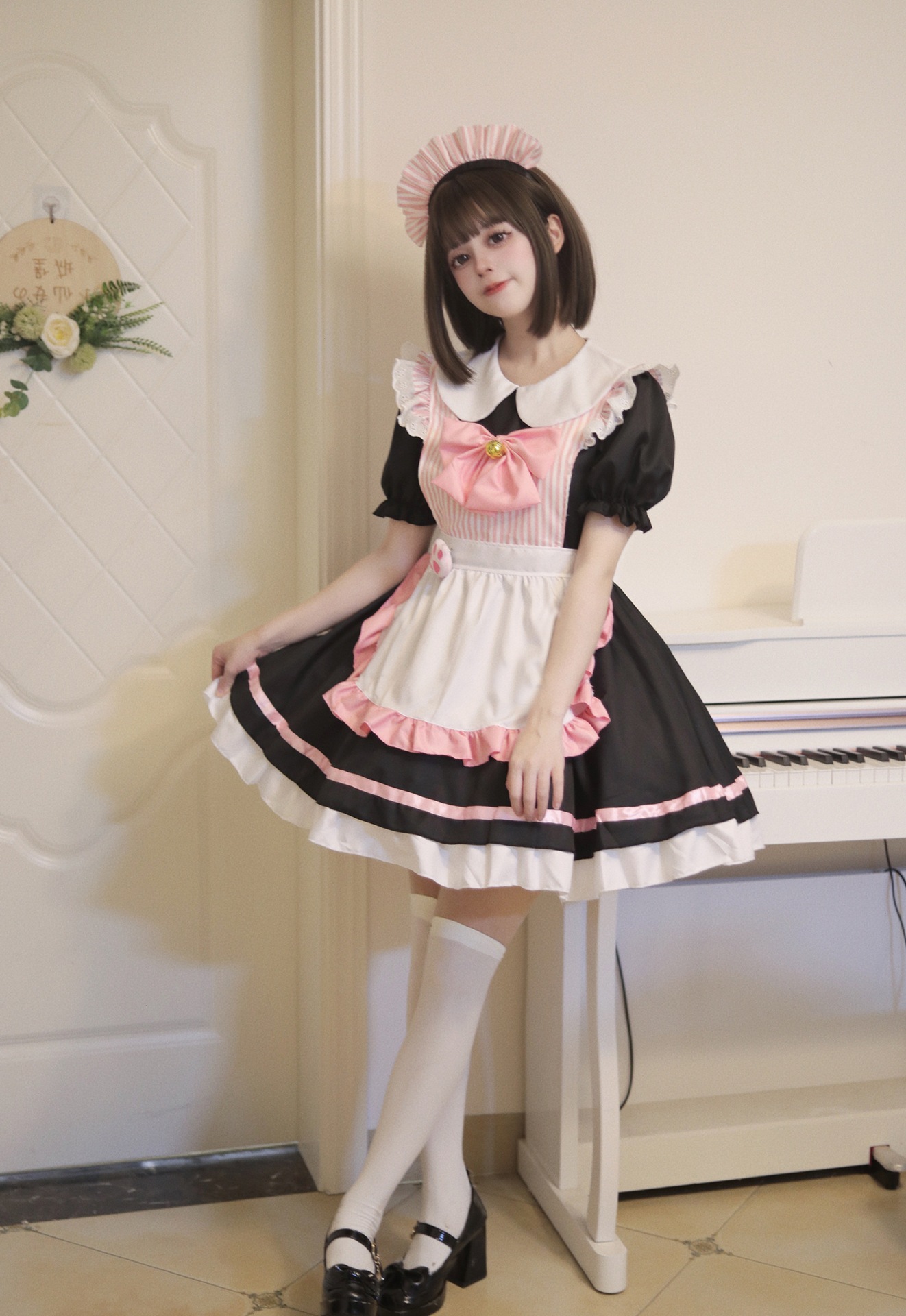 カフェメイド衣装コスプレプリンセスドレス小さいドレス女性ロールプレイパーティー制服大きいサイズ