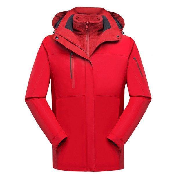 メンズ レディース マウンテンパーカー ジャケット 二合一 2点セット アウトドア トレッキングウェア ウォーキング 防寒着 防寒 防水 保温 登山ウェア