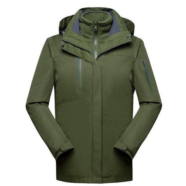 メンズ レディース マウンテンパーカー ジャケット 二合一 2点セット アウトドア トレッキングウェア ウォーキング 防寒着 防寒 防水 保温 登山ウェア