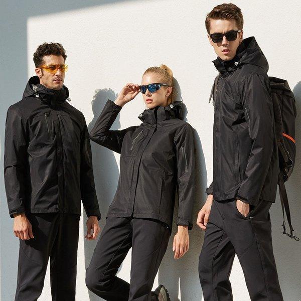 メンズ レディース マウンテンパーカー ジャケット 二合一 2点セット アウトドア トレッキングウェア ウォーキング 防寒着 防寒 防水 保温 登山ウェア