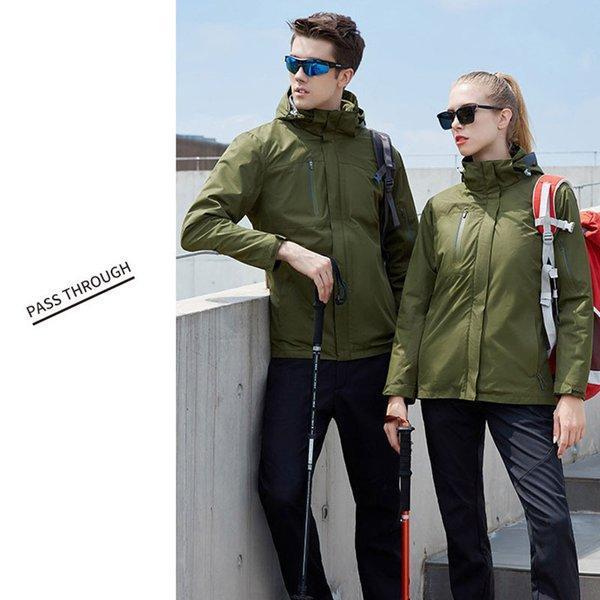 メンズ レディース マウンテンパーカー ジャケット 二合一 2点セット アウトドア トレッキングウェア ウォーキング 防寒着 防寒 防水 保温 登山ウェア