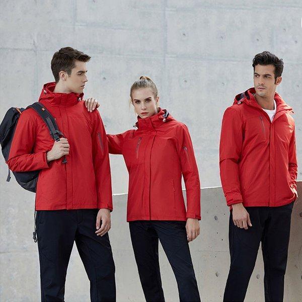 メンズ レディース マウンテンパーカー ジャケット 二合一 2点セット アウトドア トレッキングウェア ウォーキング 防寒着 防寒 防水 保温 登山ウェア
