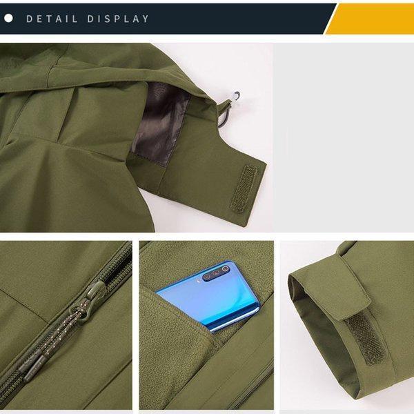 メンズ レディース マウンテンパーカー ジャケット 二合一 2点セット アウトドア トレッキングウェア ウォーキング 防寒着 防寒 防水 保温 登山ウェア