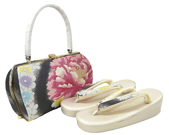 草履 バッグ 紗織 西陣織 帯地 草履バッグセット フォーマル パール