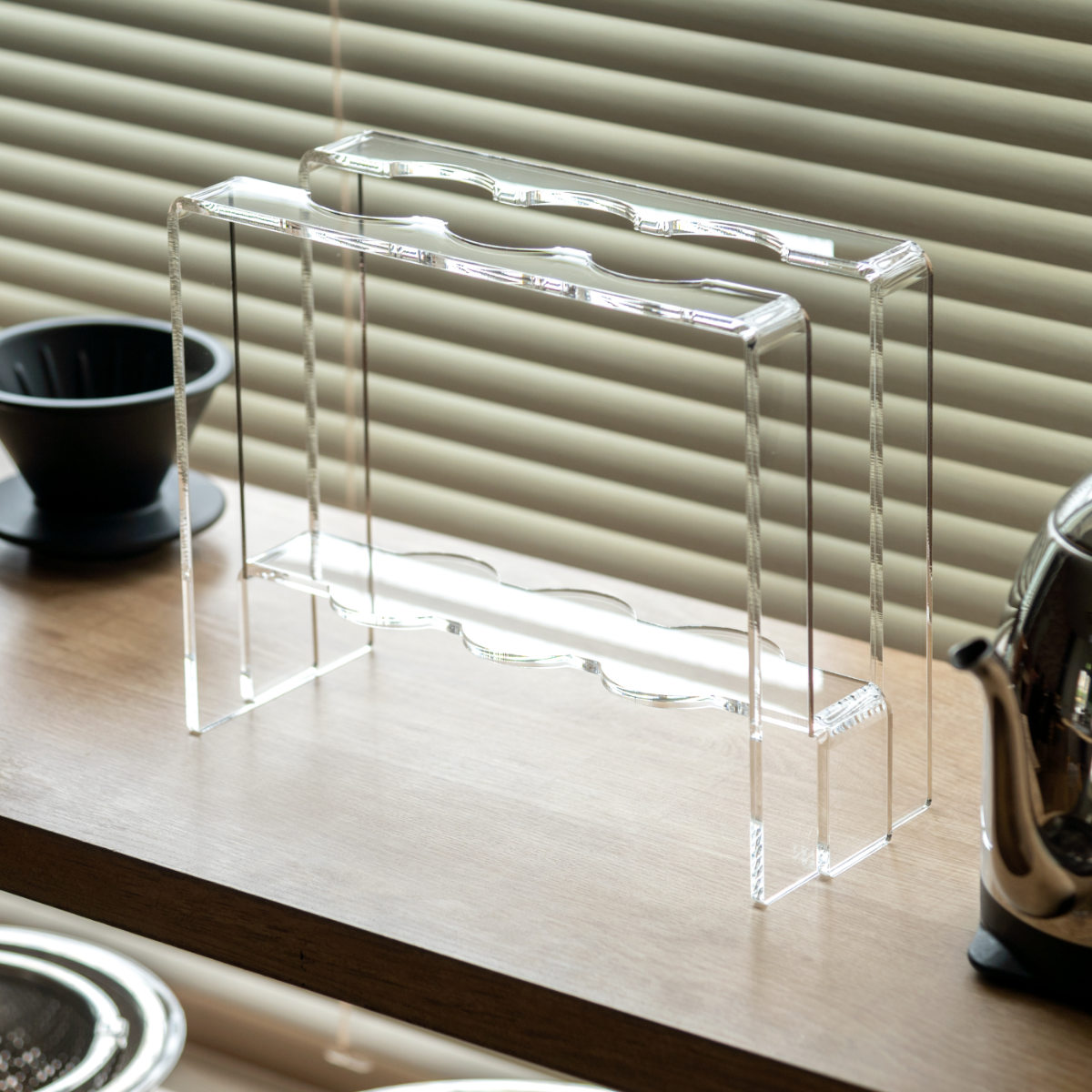 ドリッパースタンドtriple amenist ドリップスタンド スタンド コーヒー ドリップ アクリル アメニスト 日本製 高さ調節 ペーパーホルダー付き 透明 クリア ハンドドリップ