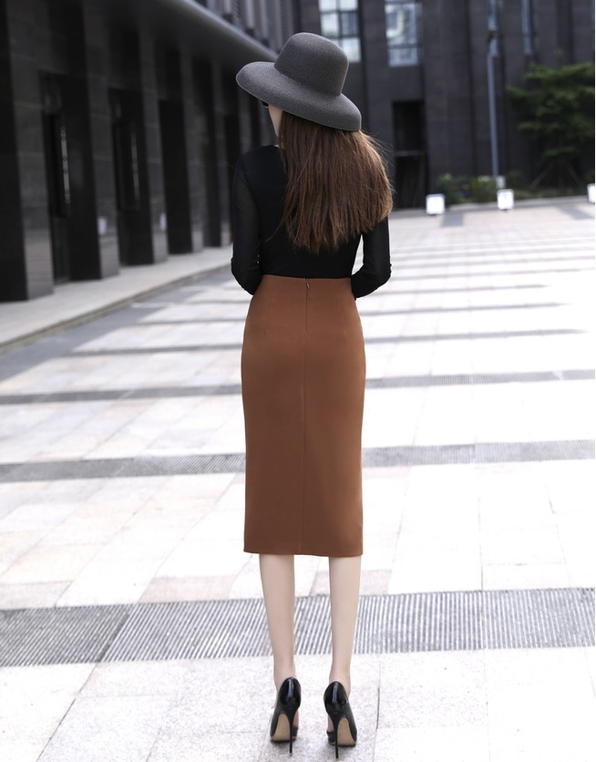 ハイウェストスカート ロング丈タイトスカート カジュアルタイトスカート バックル付きスカート スカート ロングスカート コクーンスカート タイトスカート 膝下 ロング ロング丈 スリム タイト 細身