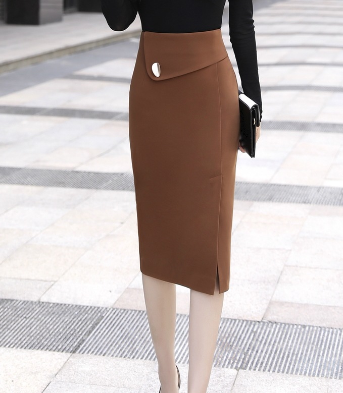 ハイウェストスカート ロング丈タイトスカート カジュアルタイトスカート バックル付きスカート スカート ロングスカート コクーンスカート タイトスカート 膝下 ロング ロング丈 スリム タイト 細身