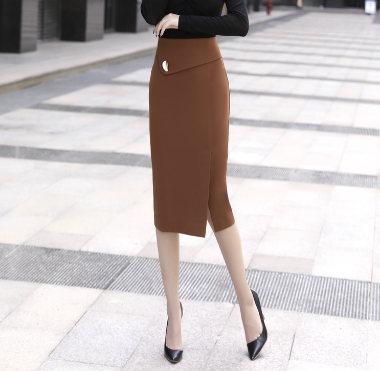 ハイウェストスカート ロング丈タイトスカート カジュアルタイトスカート バックル付きスカート スカート ロングスカート コクーンスカート タイトスカート 膝下 ロング ロング丈 スリム タイト 細身