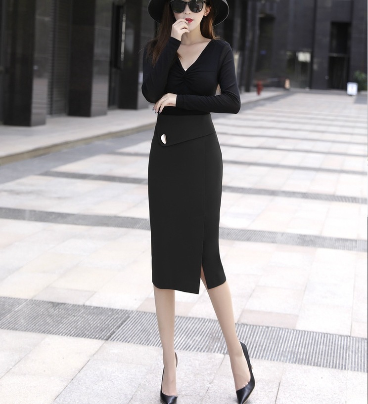 ハイウェストスカート ロング丈タイトスカート カジュアルタイトスカート バックル付きスカート スカート ロングスカート コクーンスカート タイトスカート 膝下 ロング ロング丈 スリム タイト 細身