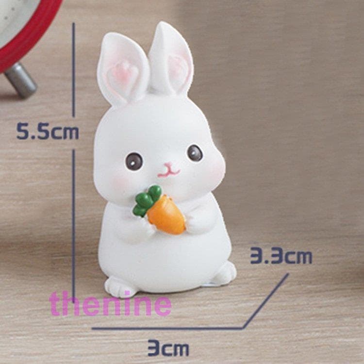 【超お得1つ買うと10個もらえる】うさぎの置物 ウサギ 動物 4個セット オーナメント 自動車置物 かわいい 卓上置物 インテリア 装飾 お洒落 置き物 雑貨 装飾品 小物