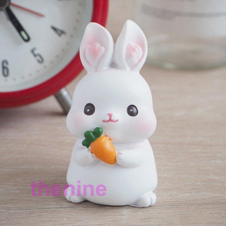 【超お得1つ買うと10個もらえる】うさぎの置物 ウサギ 動物 4個セット オーナメント 自動車置物 かわいい 卓上置物 インテリア 装飾 お洒落 置き物 雑貨 装飾品 小物