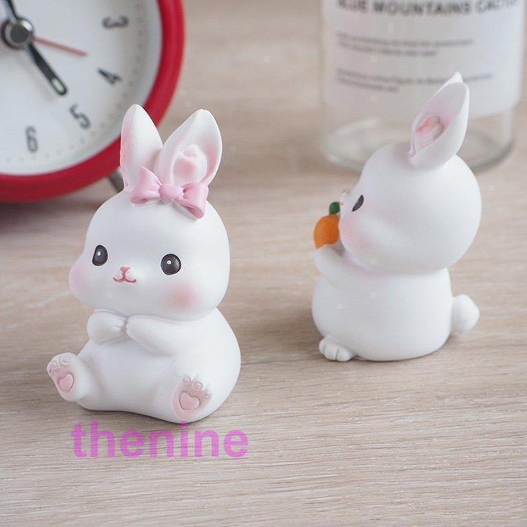 【超お得1つ買うと10個もらえる】うさぎの置物 ウサギ 動物 4個セット オーナメント 自動車置物 かわいい 卓上置物 インテリア 装飾 お洒落 置き物 雑貨 装飾品 小物