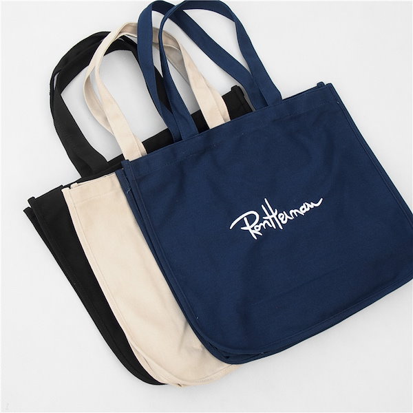 2枚セット Ron Herman ロンハーマン トートバッグ キャンバス エコバック 4色 ロゴ 刺繍 ロゴバッグ レディース プレゼント