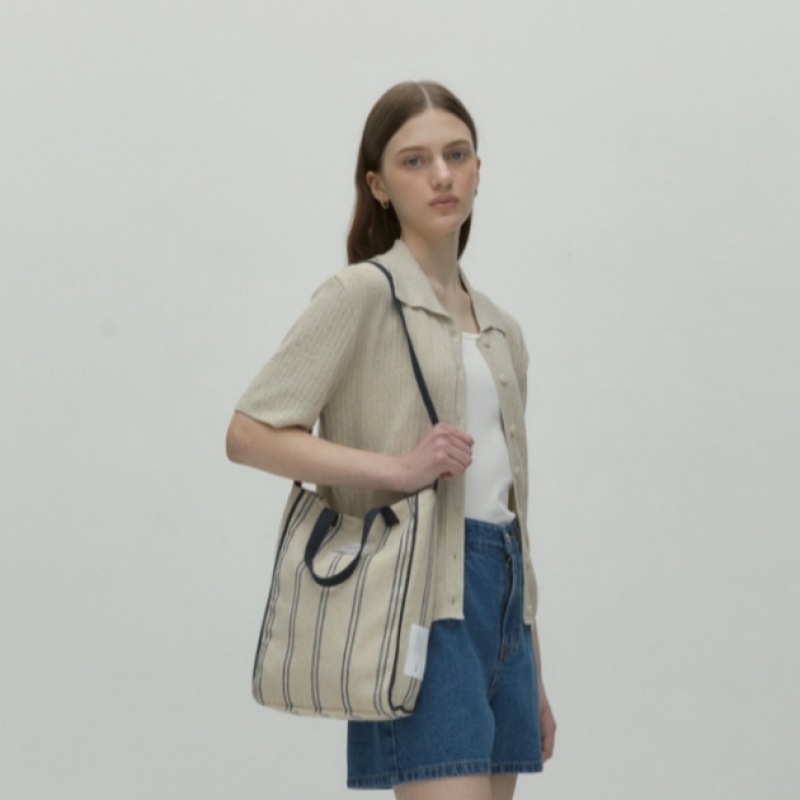 [depound] biscuit bag_navy stripe ショルダーバッグ 2WAY depound] biscuit bag_navy stripe ショルダーバッグ 2WAY