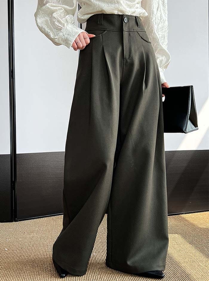 ワイドパンツ タックパンツ パンツ レディース フレアパンツ ガウチョパンツ ハイウエスト 卒業式 入学式 スーツ ボトムス オフィスカジュアル ロング ワイド タック きれいめ 長ズボン 春 夏 秋