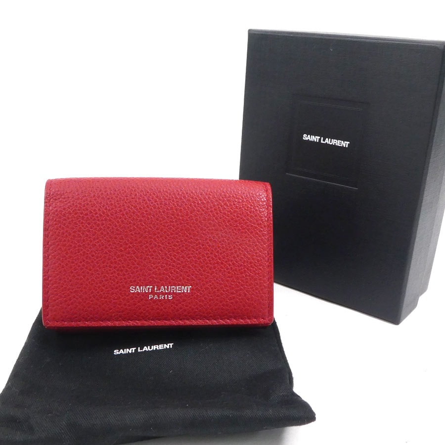 SAINT LAURENT PARIS 三つ折り財布 レッド 【公式通販】
