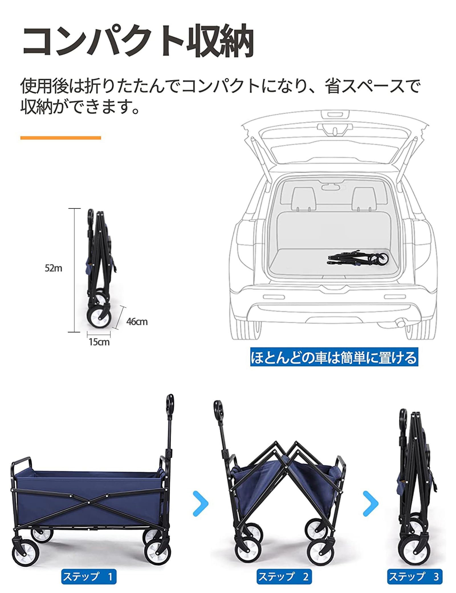 【色:漆黒】Aomoso キャリーワゴン 折りたたみ式キャリーカート アウトドア Amazon.co.jp: Aomoso キャリーワゴン折りたたみ式キャリー