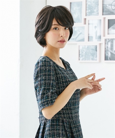 ずれにくい！小顔みせ耐熱フルウィッグ（固定ピン付）エレガントショート