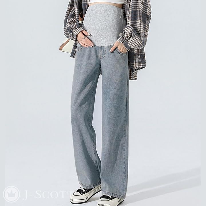 マタニティ ストレートデニム レディース パンツ 産後 ゆったり ウエストゴム アジャスター付き シワなし マタニティパンツ ビッグ 動きやすい ダボっと(ライトブルー, 2XL) マタニティ ストレートデニム レディース パンツ 産後 ゆったり ウエストゴム アジャスター付き シワなし マタニティパンツ ビッグ 動きやすい ダボっと(ライトブルー, 2XL)